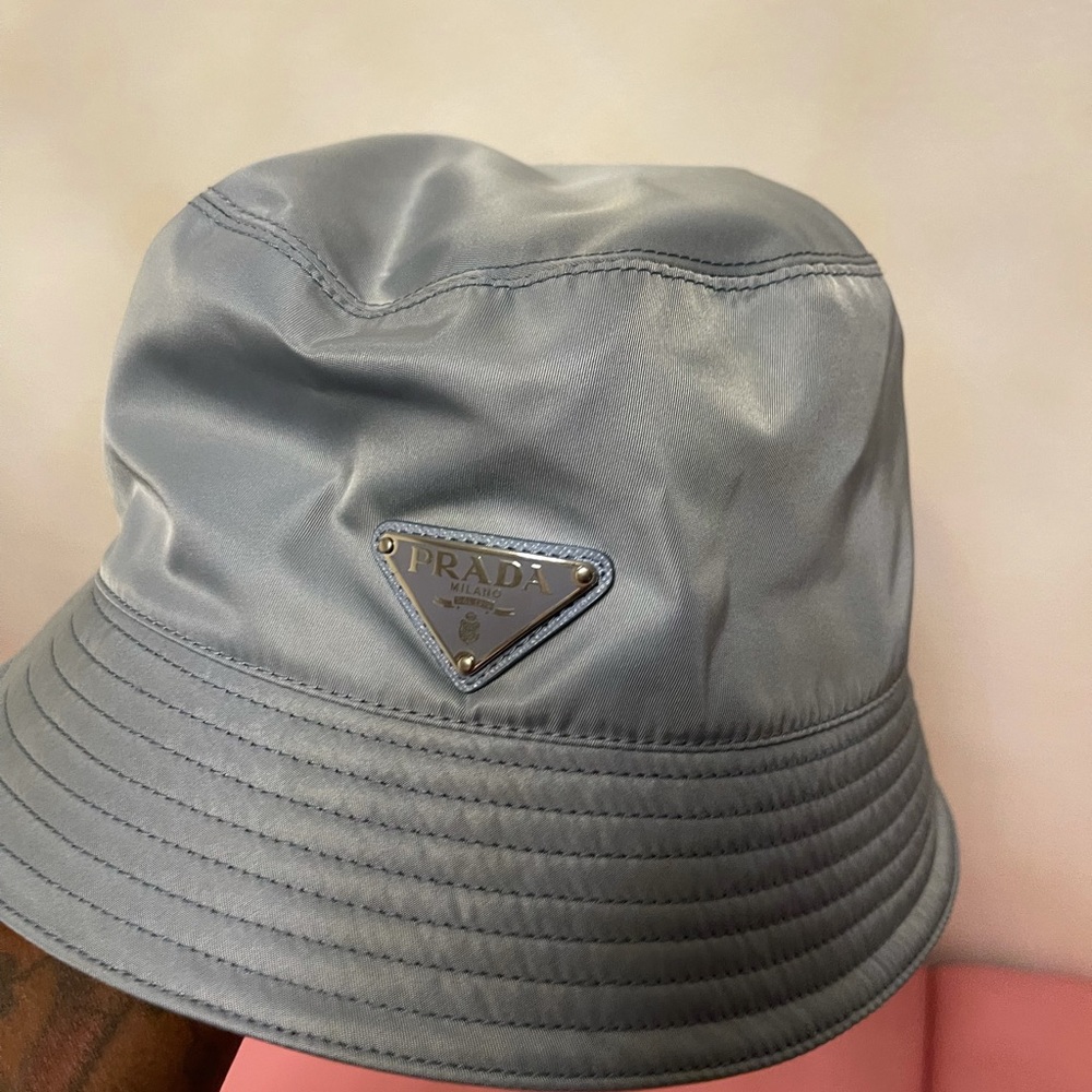 Prada baby blue bucket hat from Prada store.